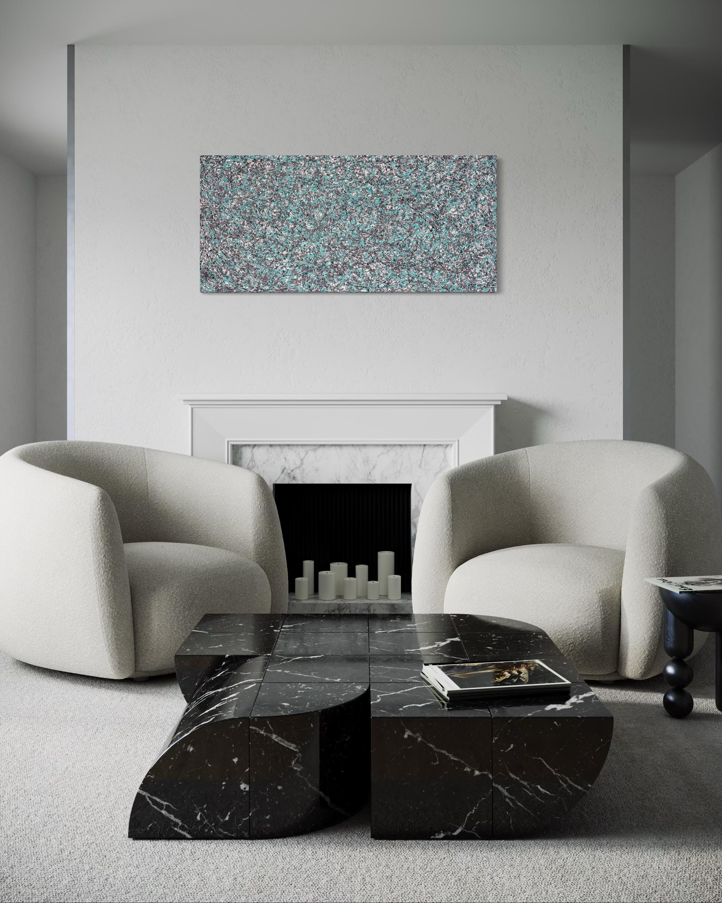 Abstraktes Gespräch, Moderne Kunst Originalgemälde, hängefertig – Painting von Mark Antoni
