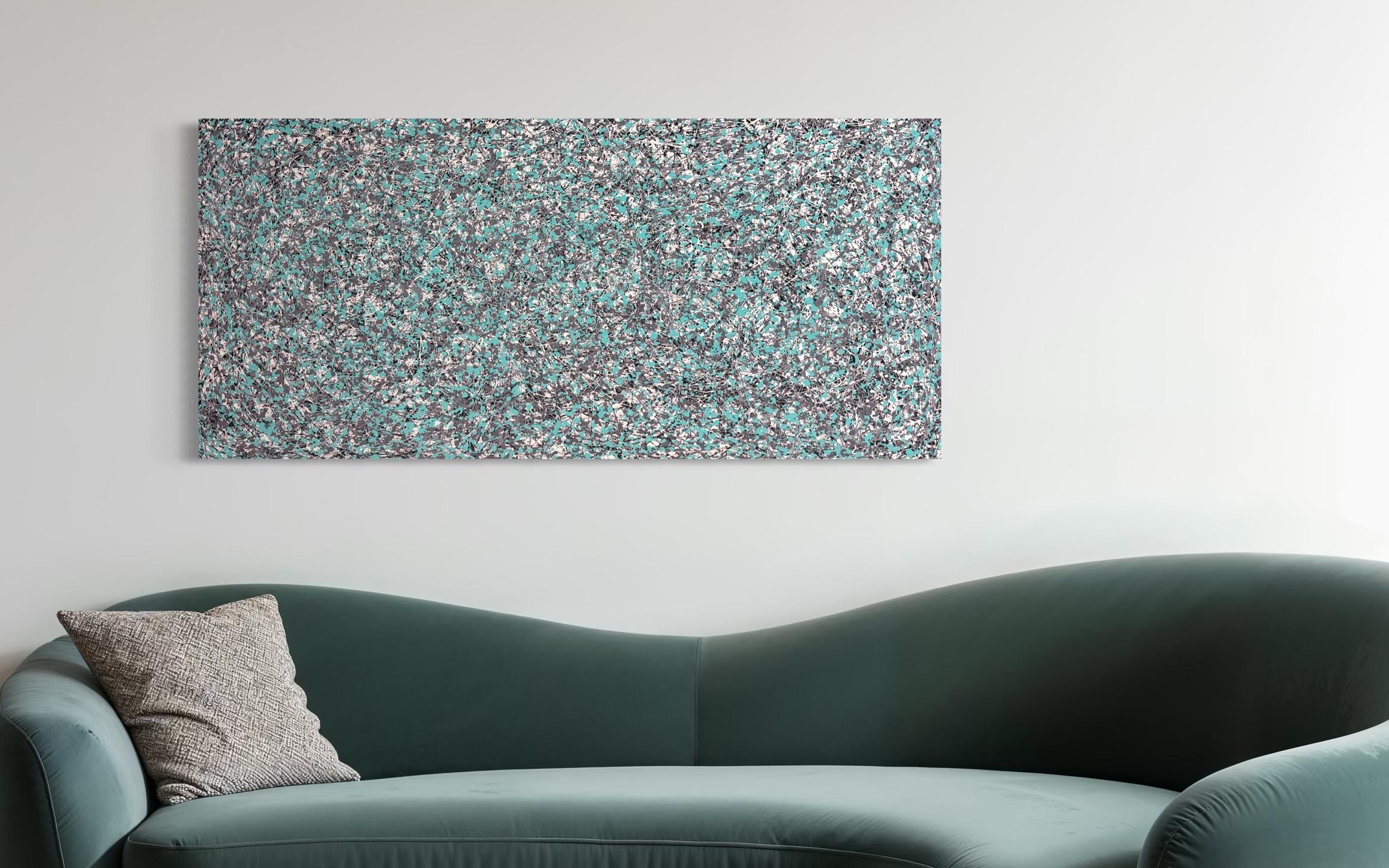 Abstraktes Gespräch, Moderne Kunst Originalgemälde, hängefertig (Grau), Abstract Painting, von Mark Antoni