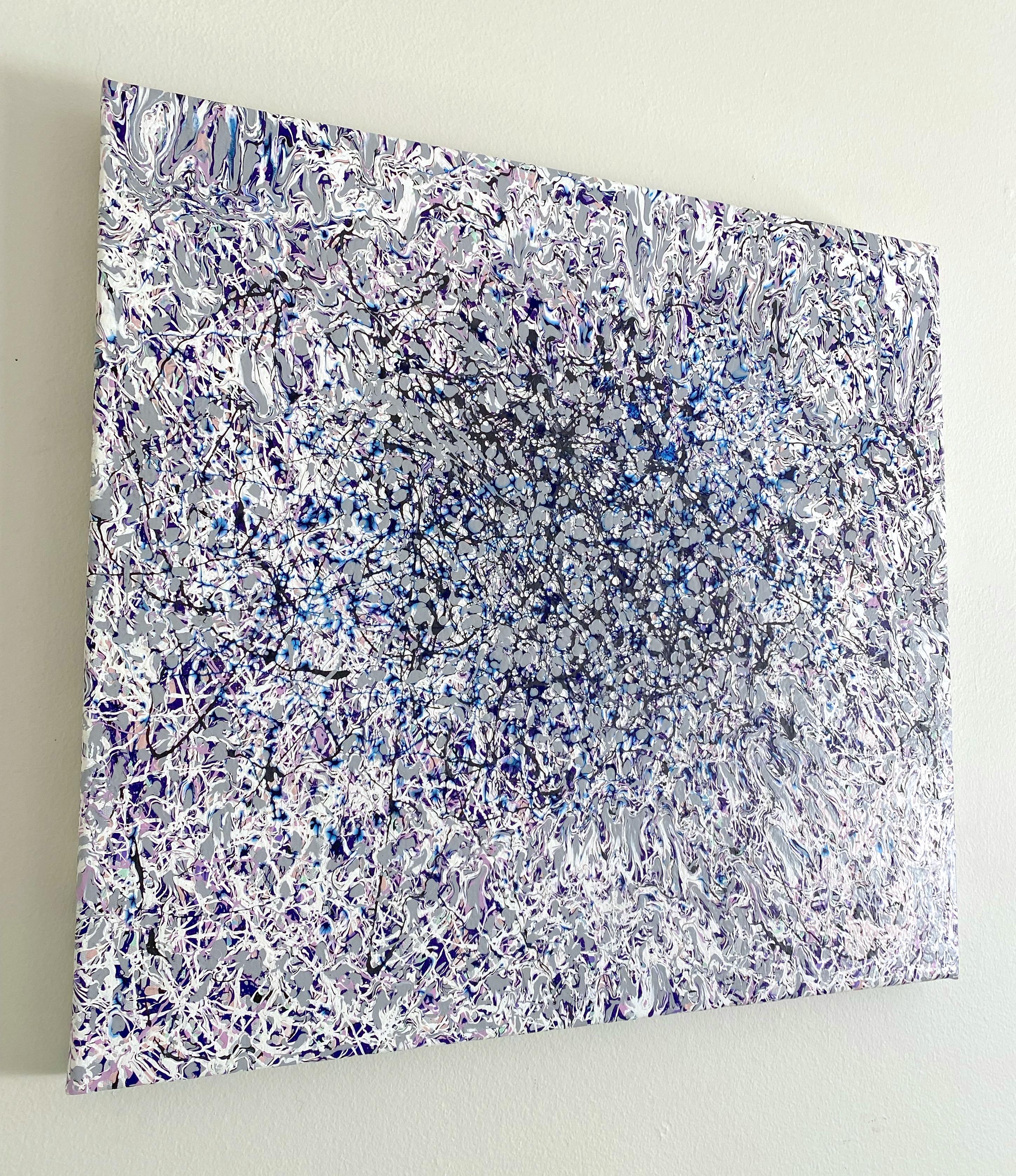Achievement, Abstraktes Originalgemälde, hängefertig (Grau), Abstract Painting, von Mark Antoni