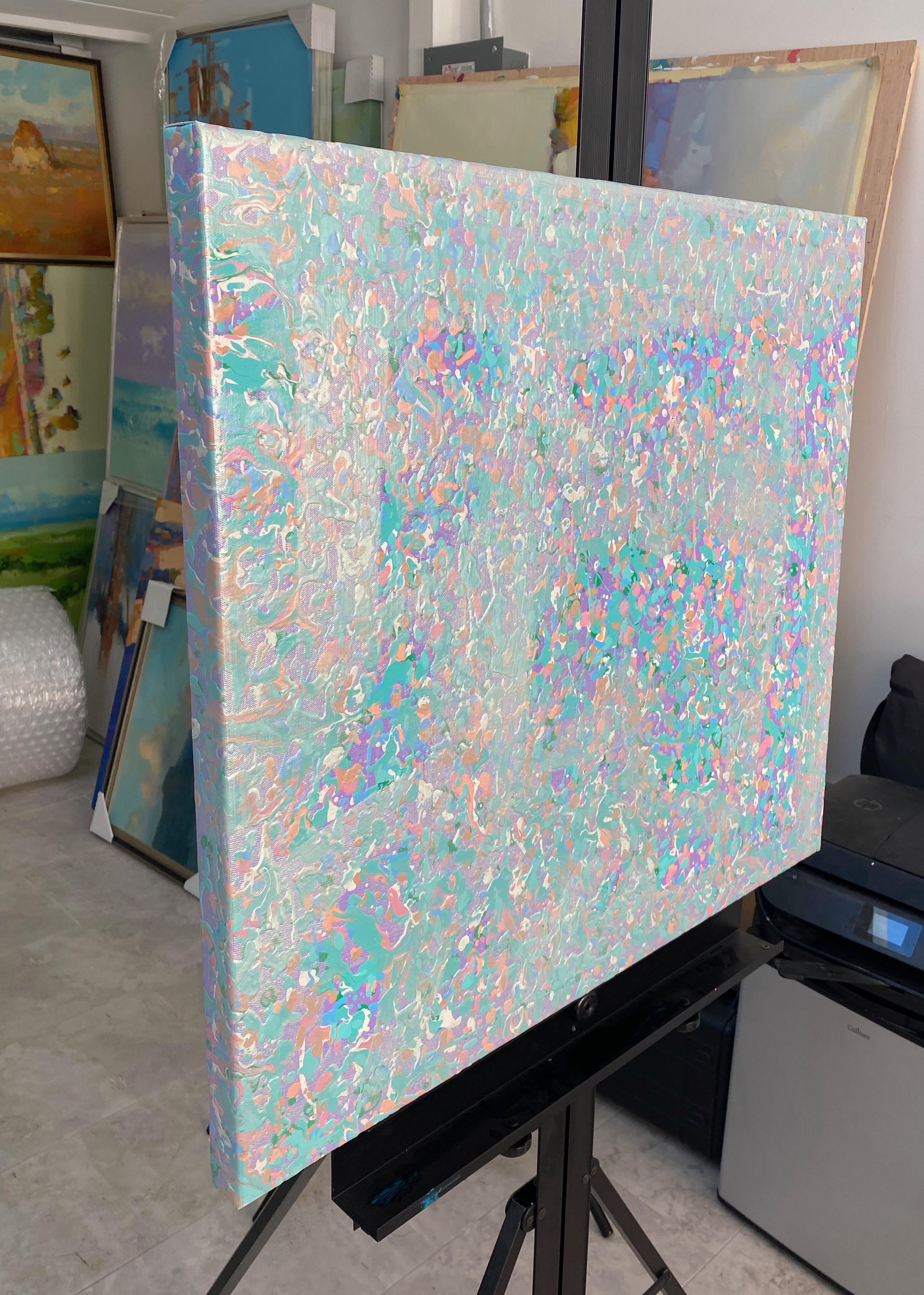 Erstklassiges, abstraktes, Original-Ölgemälde in Öl, hängefertig (Grau), Abstract Painting, von Mark Antoni