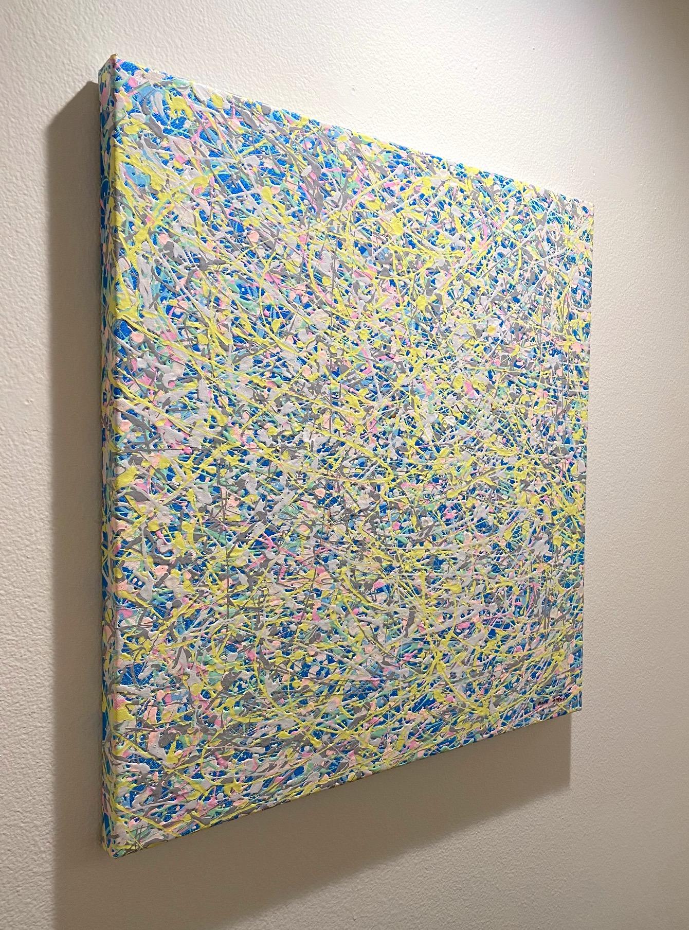 Performance 2, Abstrakte Kunst, Original-Ölgemälde in Öl, hängefertig (Grau), Abstract Painting, von Mark Antoni