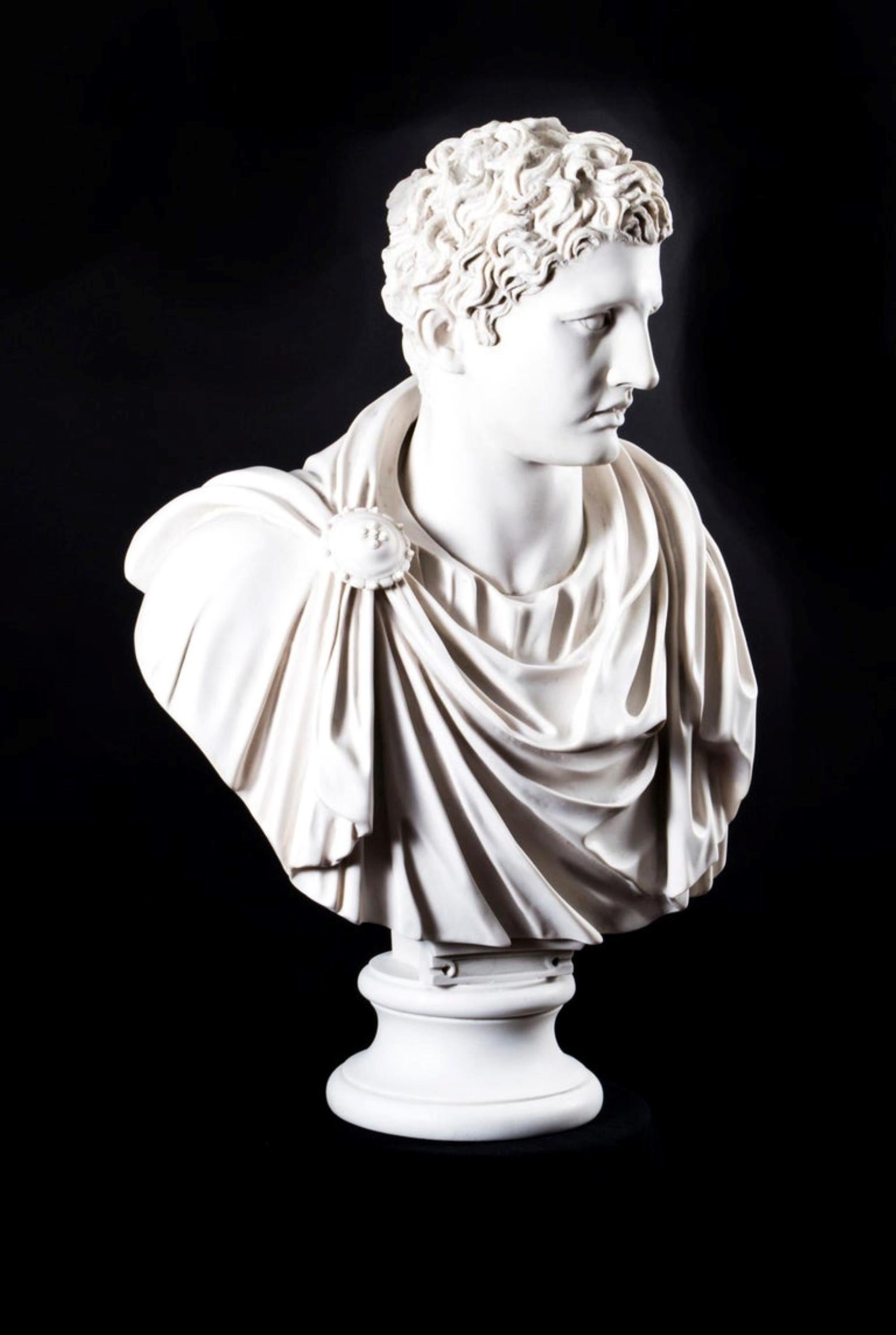 Classical Roman Mark Antony Bust Sculpture, 20th Century For Sale