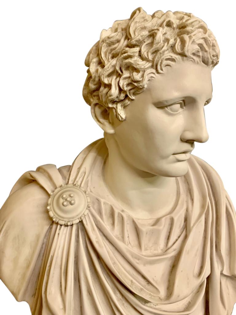 Cast Mark Antony Bust Sculpture and Column, 20th Century For Sale