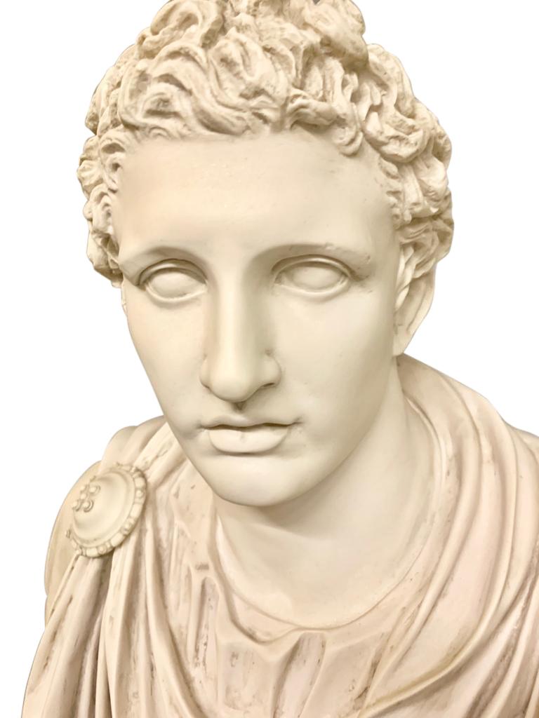 Mark Antony Bust Sculpture and Column, 20th Century In Excellent Condition For Sale In London, GB