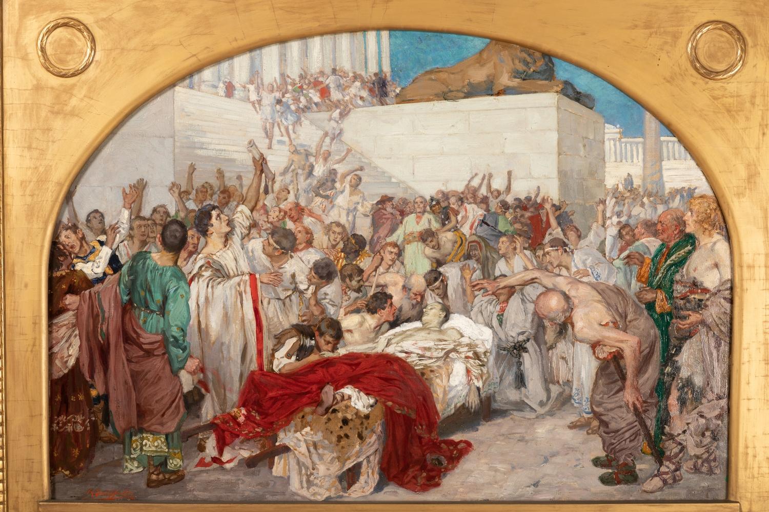 Mark Antony's Funeral Oration over the Corpse of Caesar, Robert Seuffert In Good Condition For Sale In PARIS, FR