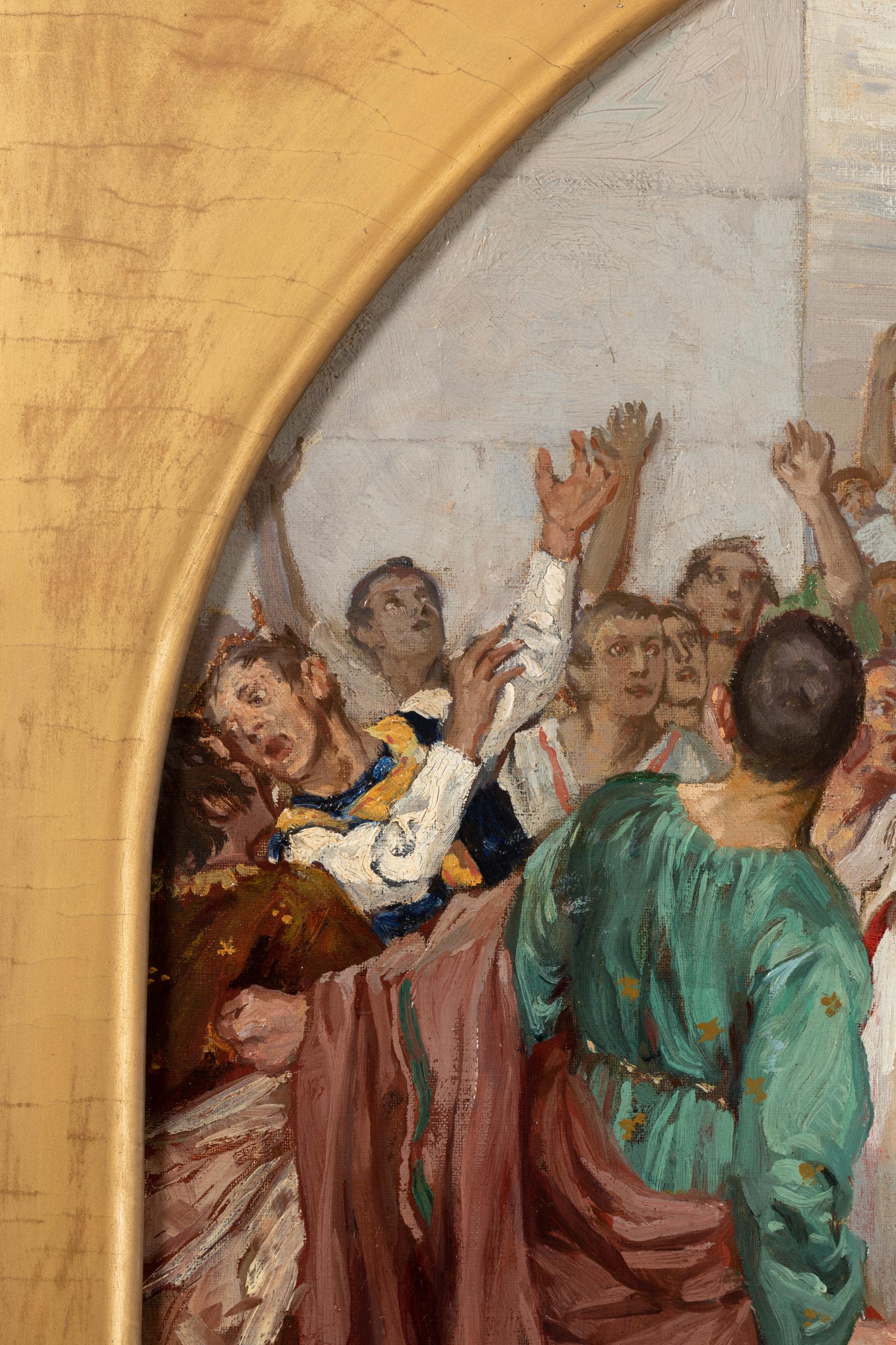 Mark Antonys Sterbliche Oration über das Corpse of Caesar, Robert Seuffert (Leinwand) im Angebot