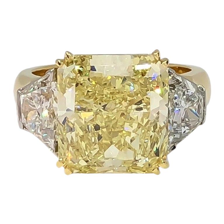 Mark Areias J. Handmade Platinum & 18K Fancy Yellow Diamond Ring