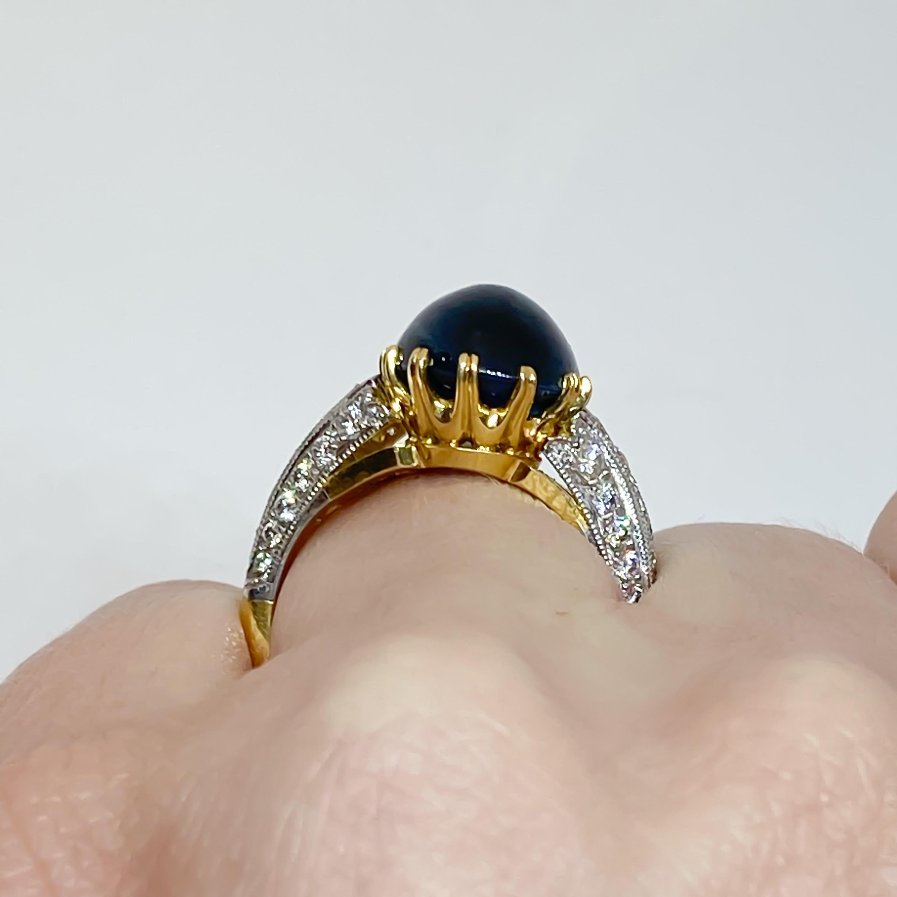 Oval Cut Custom Handmade Natural Sapphire and Diamond Ring 18 Kara 10.26 Carat For Sale