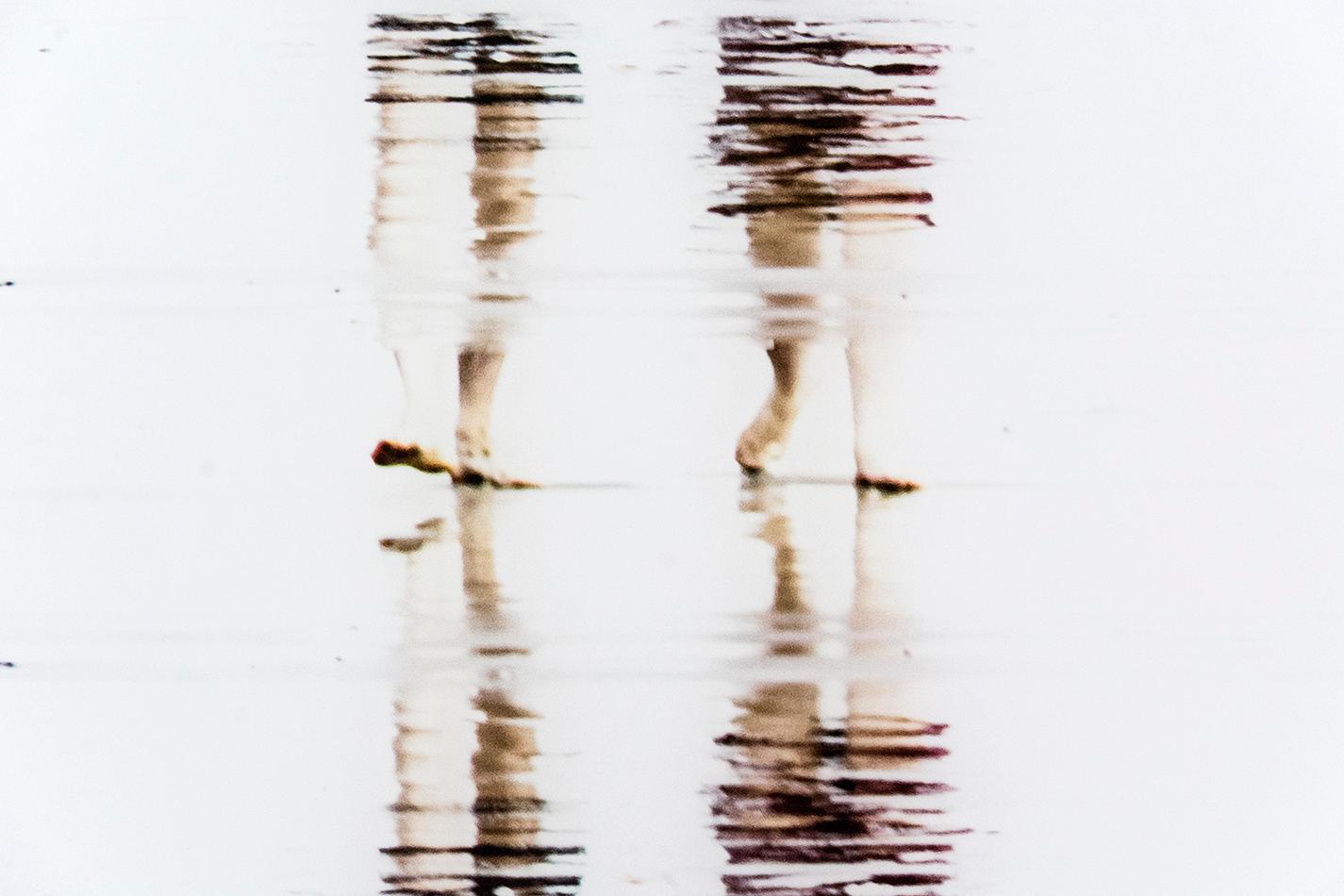 Duplication - white, pink, abstract figurative, landscape, photography on dibond - Photograph by Mark Bartkiw