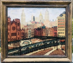 Importante opera moderna di Stuyvesant Square New York dell'artista polacco-americano Mark Baume