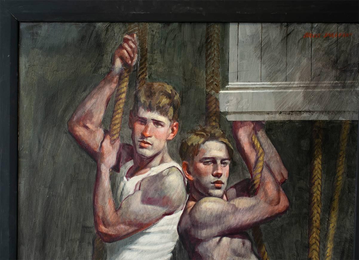 Boys on Ropes (Two Male Athletes Climbing Ropes by Mark Beard) 2
