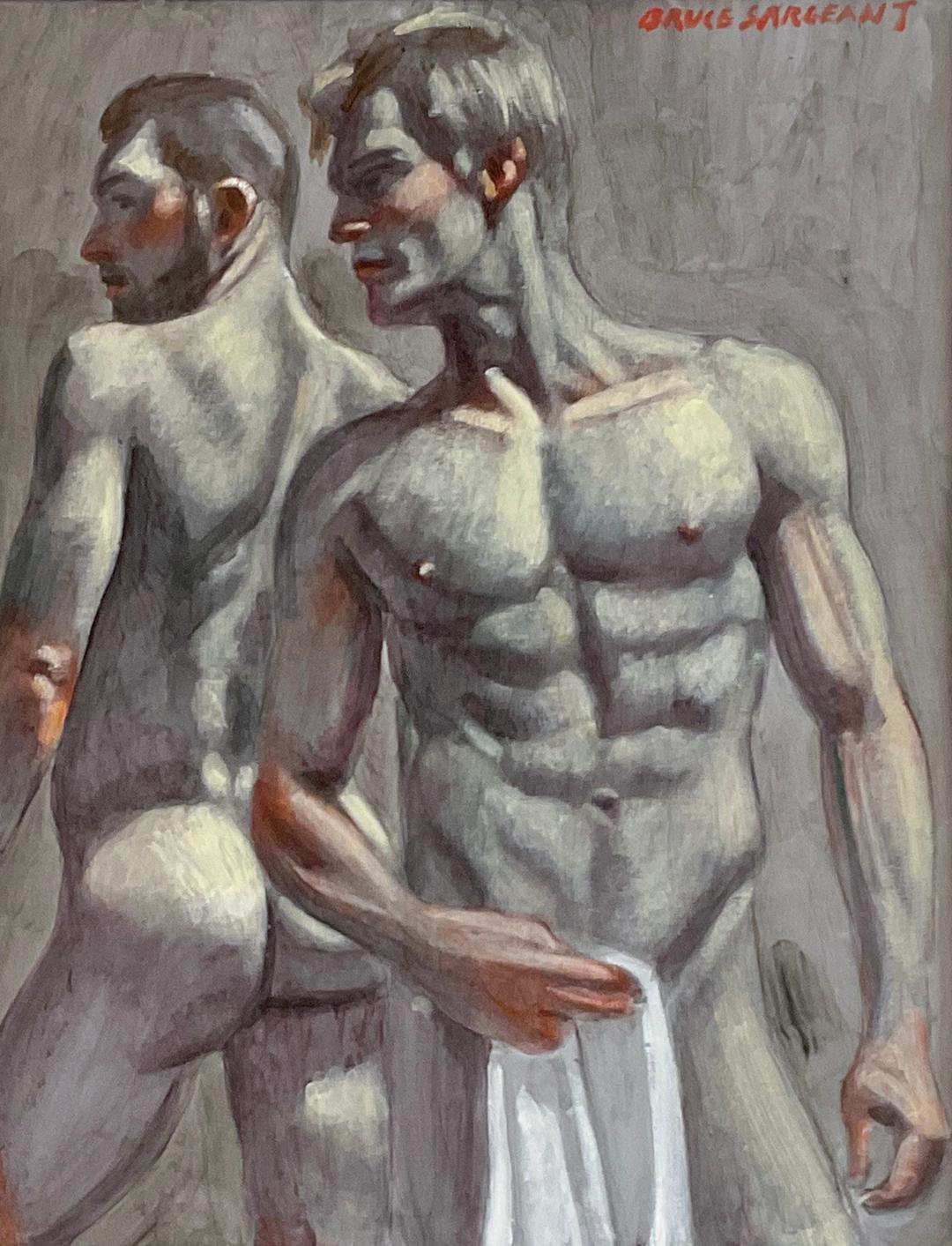 Brian & Chris (Figurative Painting of Two Nude Men by Mark Beard) 1