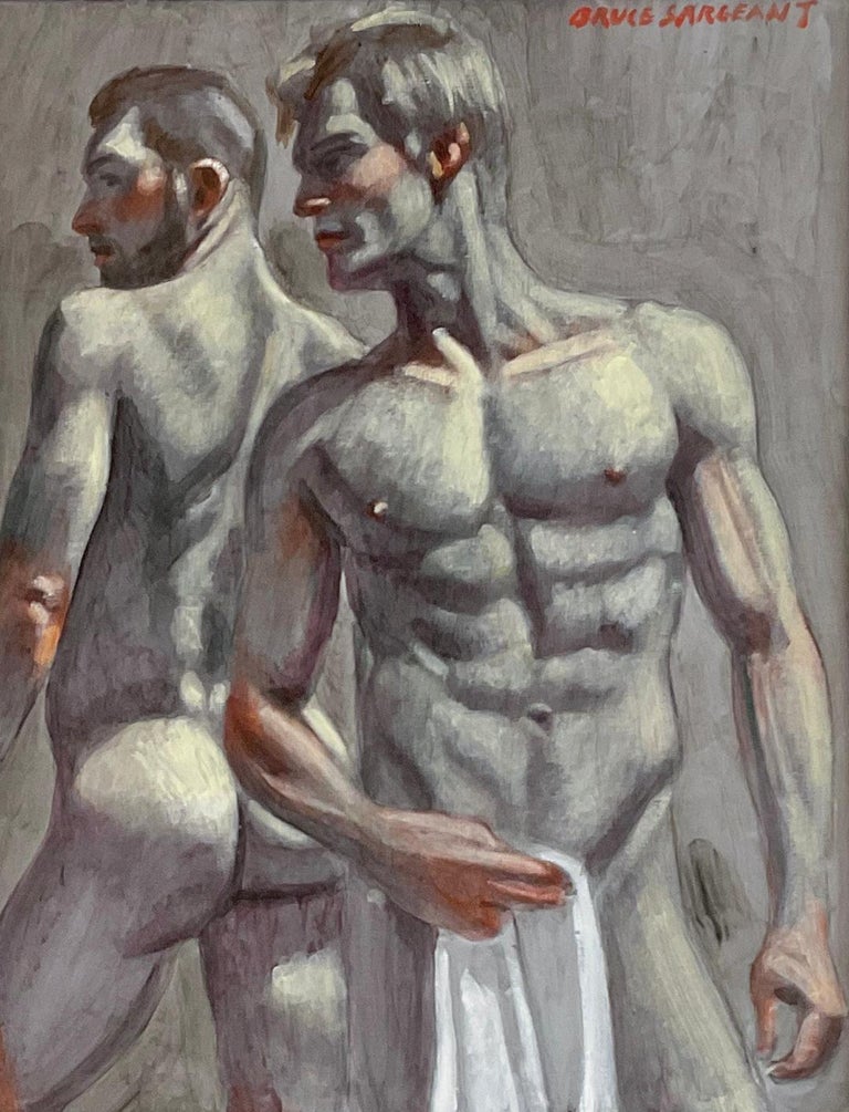 Brian & Chris (Figurative Painting of Two Nude Men by Mark Beard) For Sale 4