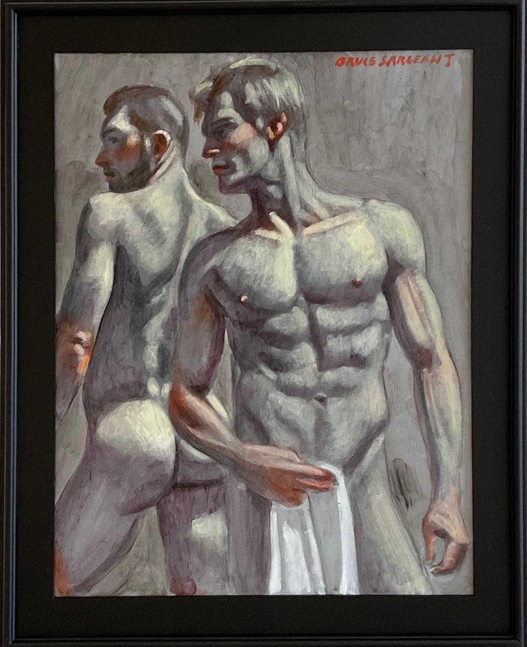 Brian & Chris (Figurative Painting of Two Nude Men by Mark Beard) 2