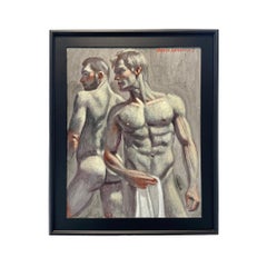 Brian & Chris (Figurative Painting of Two Nude Men by Mark Beard)