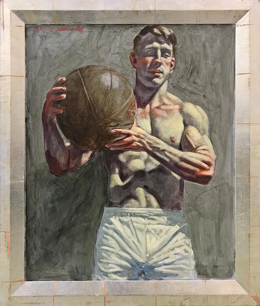 Mark Beard Figurative Painting - [Bruce Sargeant (1898-1938)] Benjamin Holding Medicine Ball