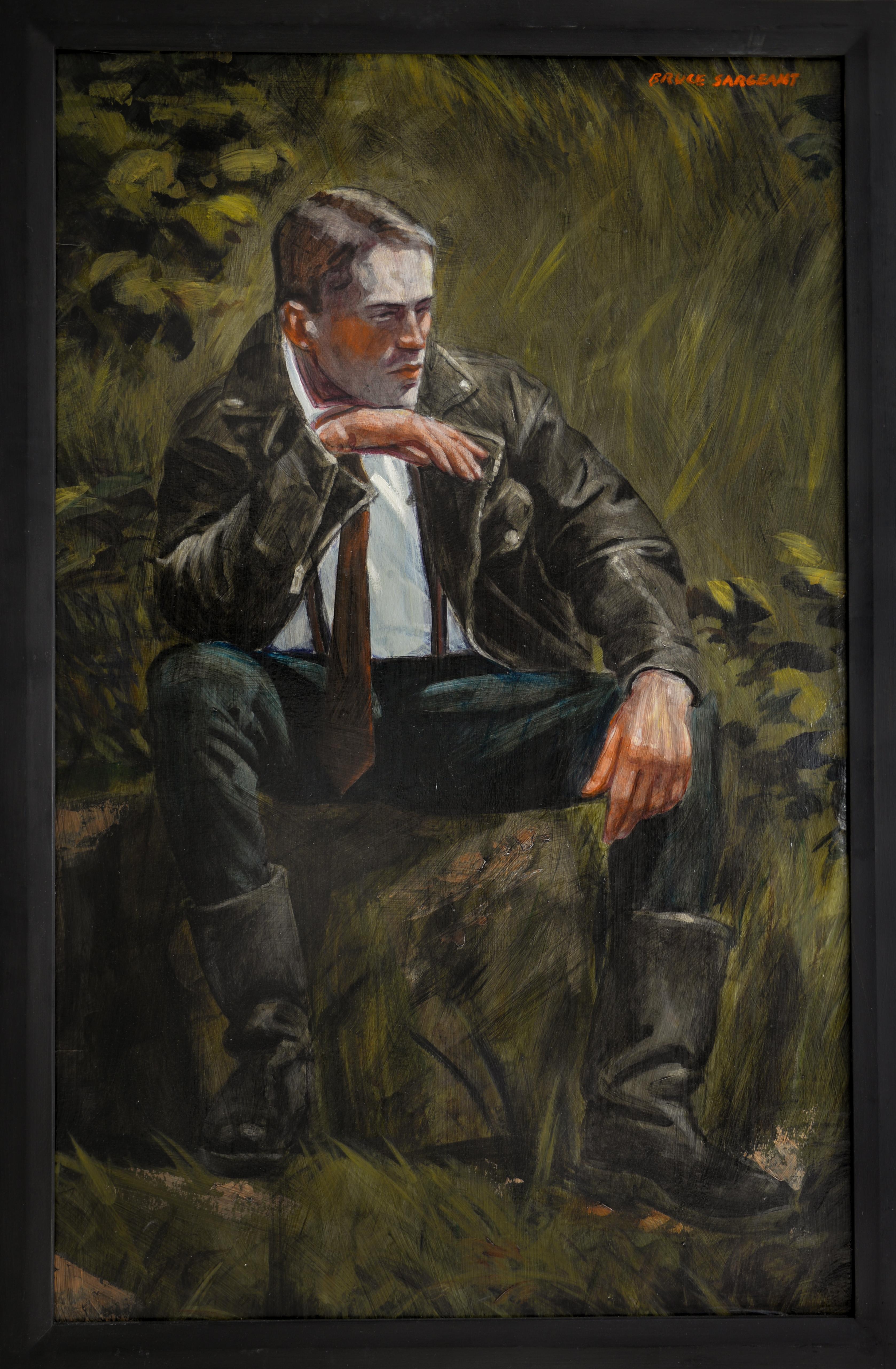 Mark Beard Portrait Painting – [Bruce Sargeant (1898-1938)] Schwarze Lederjacke und schwarze Lederstiefel