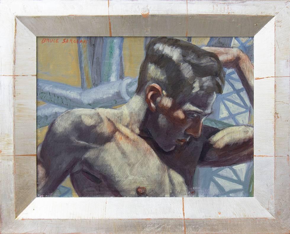 Mark Beard Portrait Painting - [Bruce Sargeant (1898-1938)] Boris with Constructivist Background