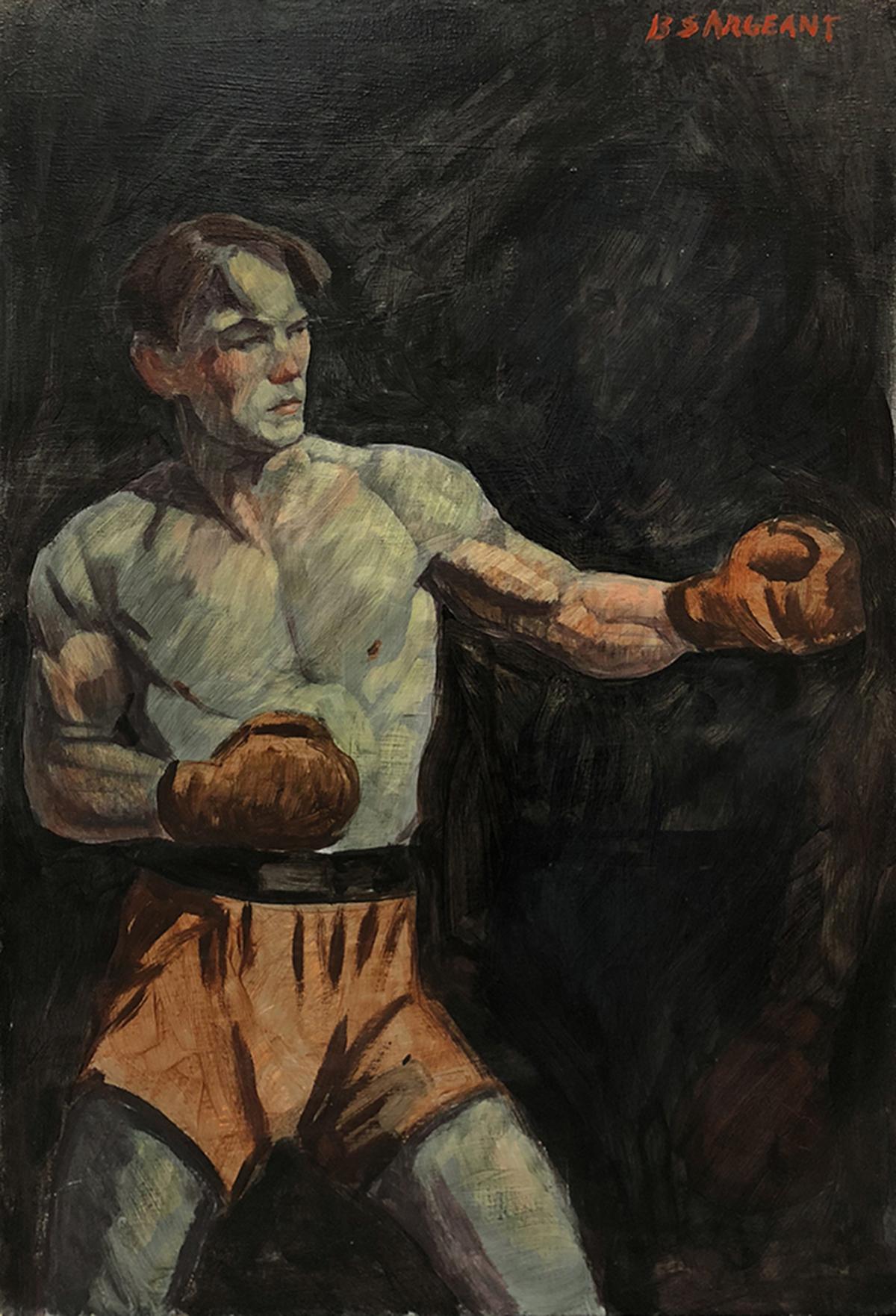 Figurative Painting Mark Beard - [Bruce Sargeant (1898-1938)] Boxeur en culotte rouge