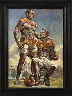 [Bruce Sargeant (1898-1938)] Giocatori di football che aspettano a bordo campo