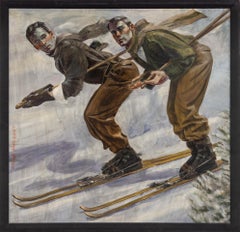 Bruce Sargeant (1898-1938)
« Untitled » (Deux skieurs de surplomb)