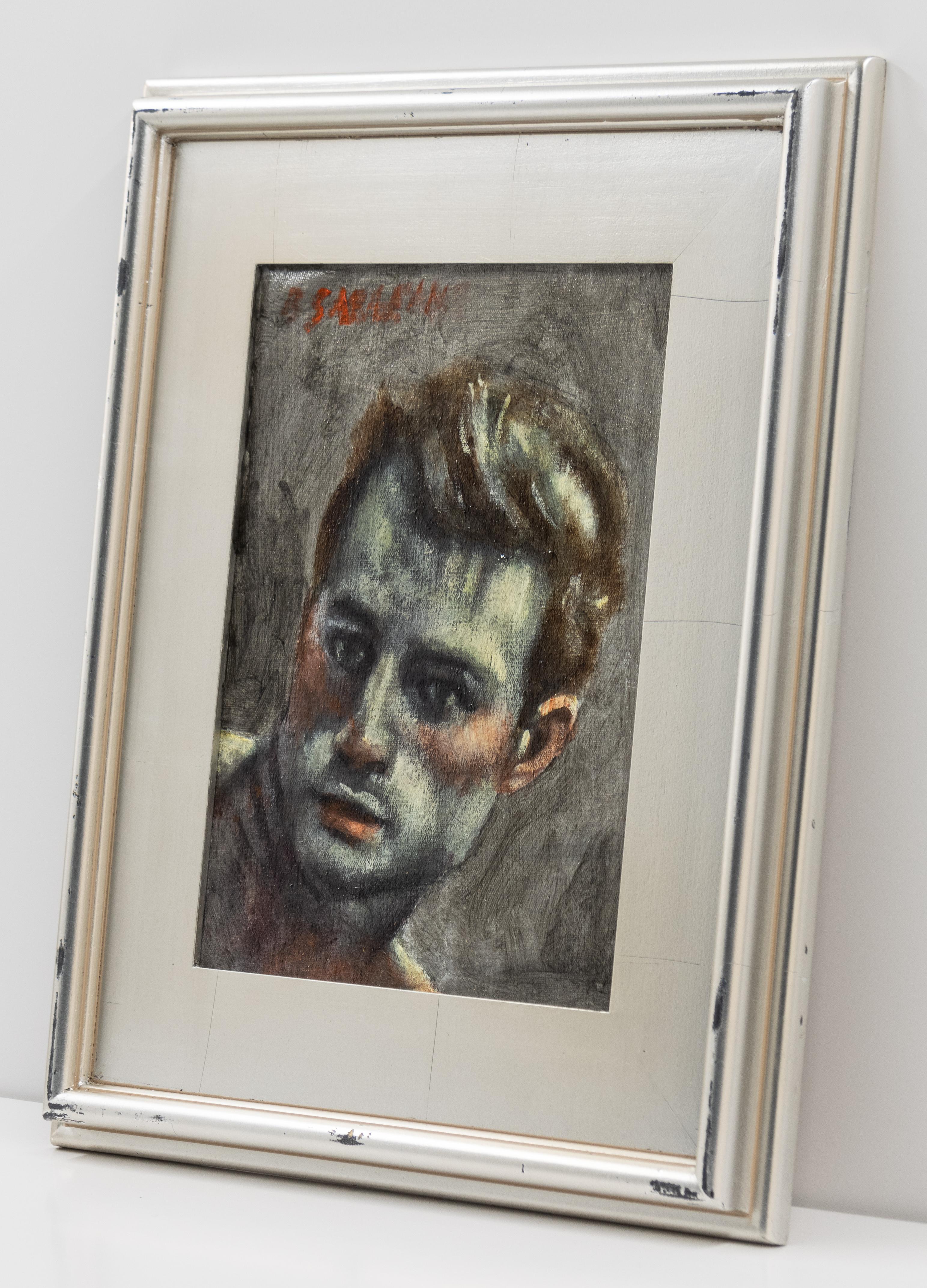[Bruce Sargeant (1898-1938)] Étude de tête avec fond gris - Painting de Mark Beard