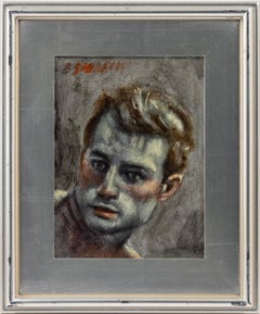 [Bruce Sargeant (1898-1938)] Kopfstudie mit grauem Hintergrund