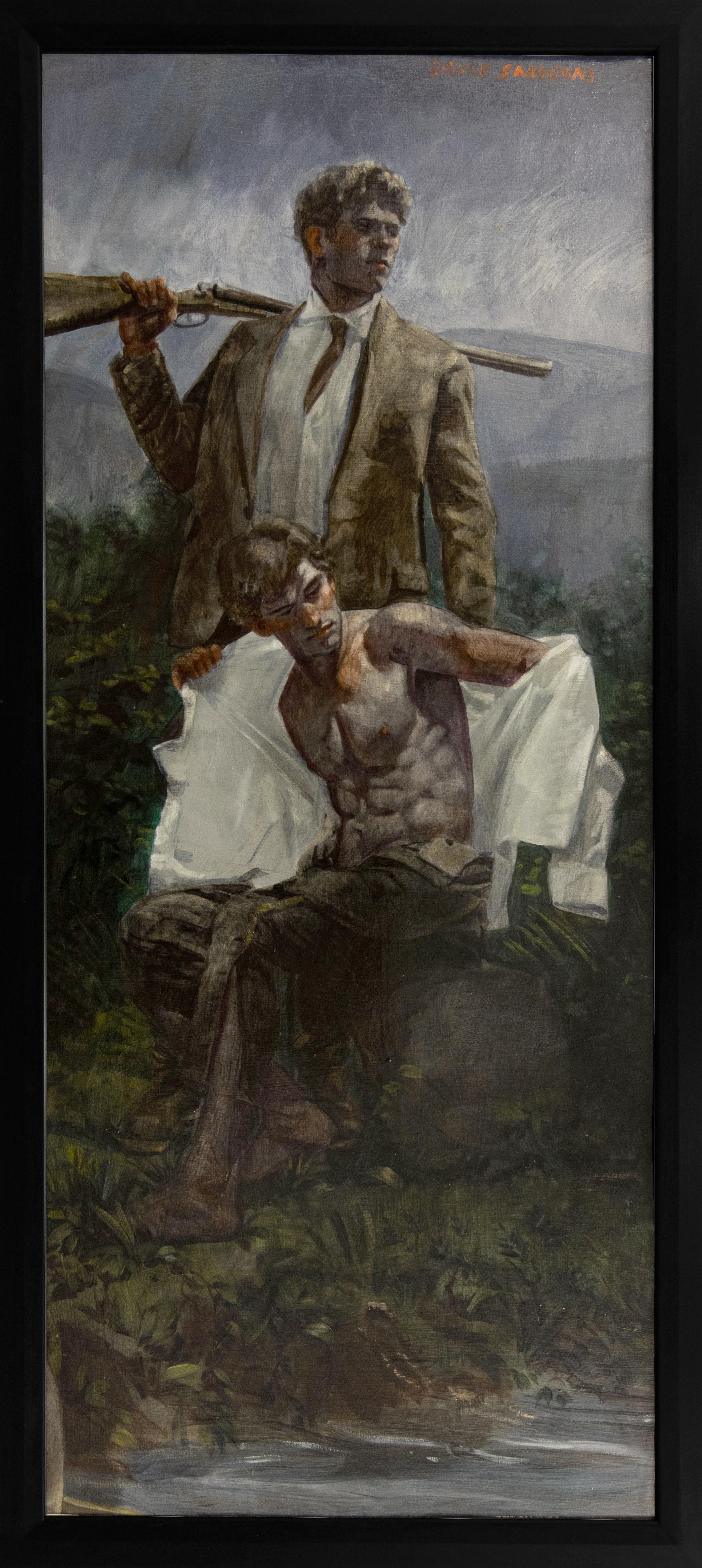 Mark Beard Figurative Painting - [Bruce Sargeant (1898-1938)] Hunter and Man Undressing