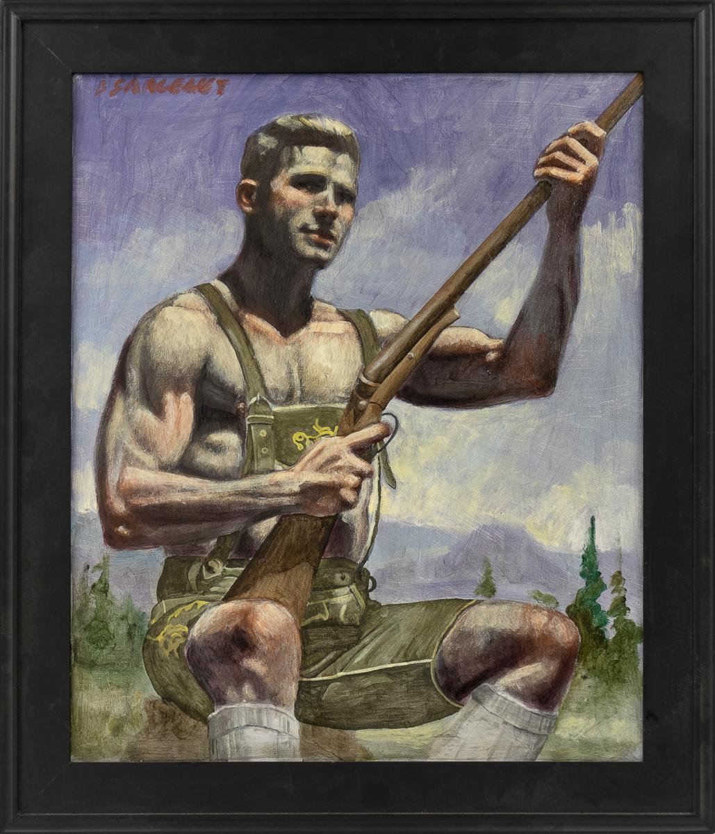 Mark Beard Portrait Painting - [Bruce Sargeant (1898-1938)] Lederhosen in the Alps