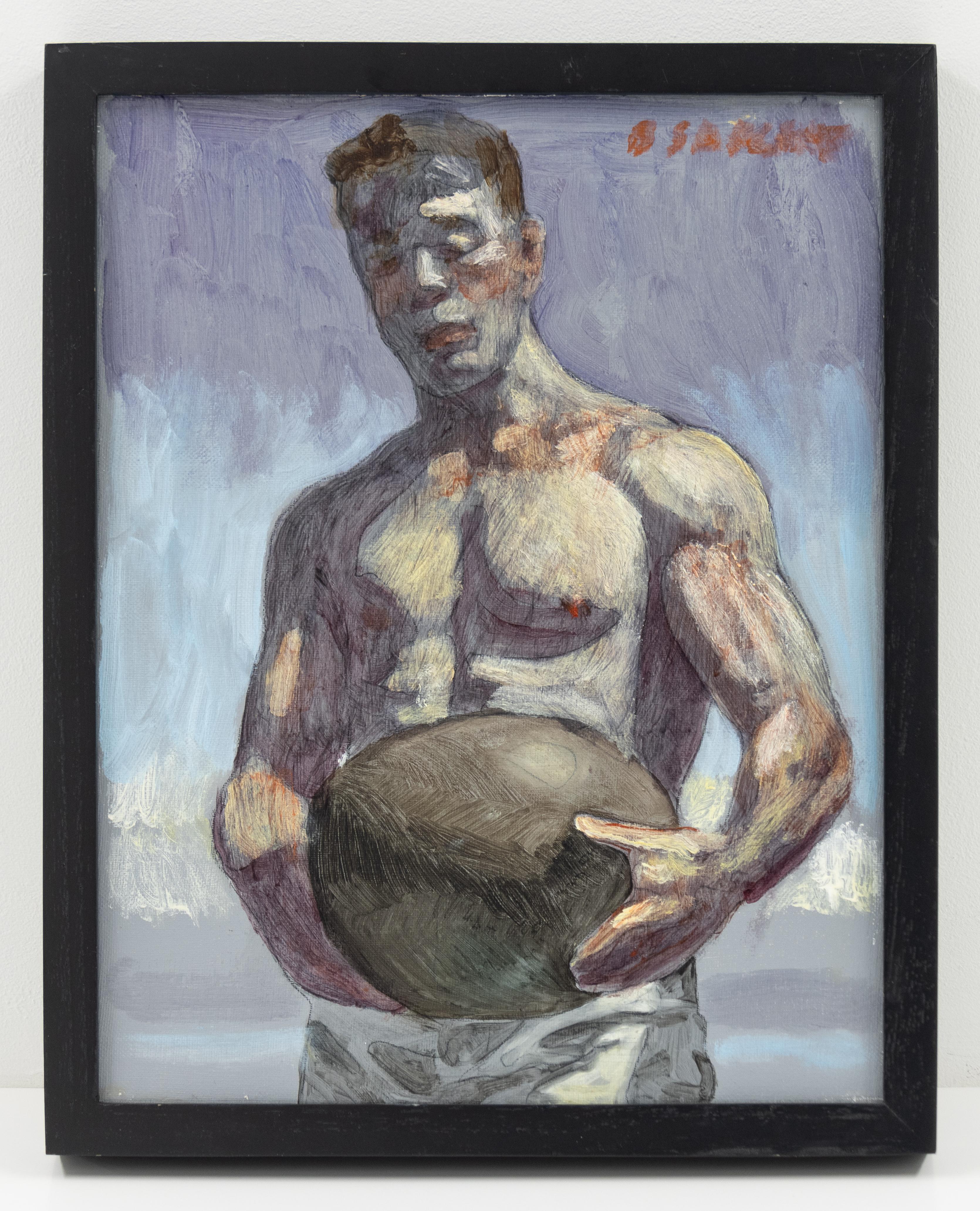 [Bruce Sargeant (1898-1938)] Man Holding Ball, peinture de Mark Beard

n.d.

Signé en rouge, u.r.

Huile sur toile

14 x 11 pouces

Mark Beard, né en 1956 à Salt Lake City, vit aujourd'hui à New York. Ses œuvres font partie des collections de musées