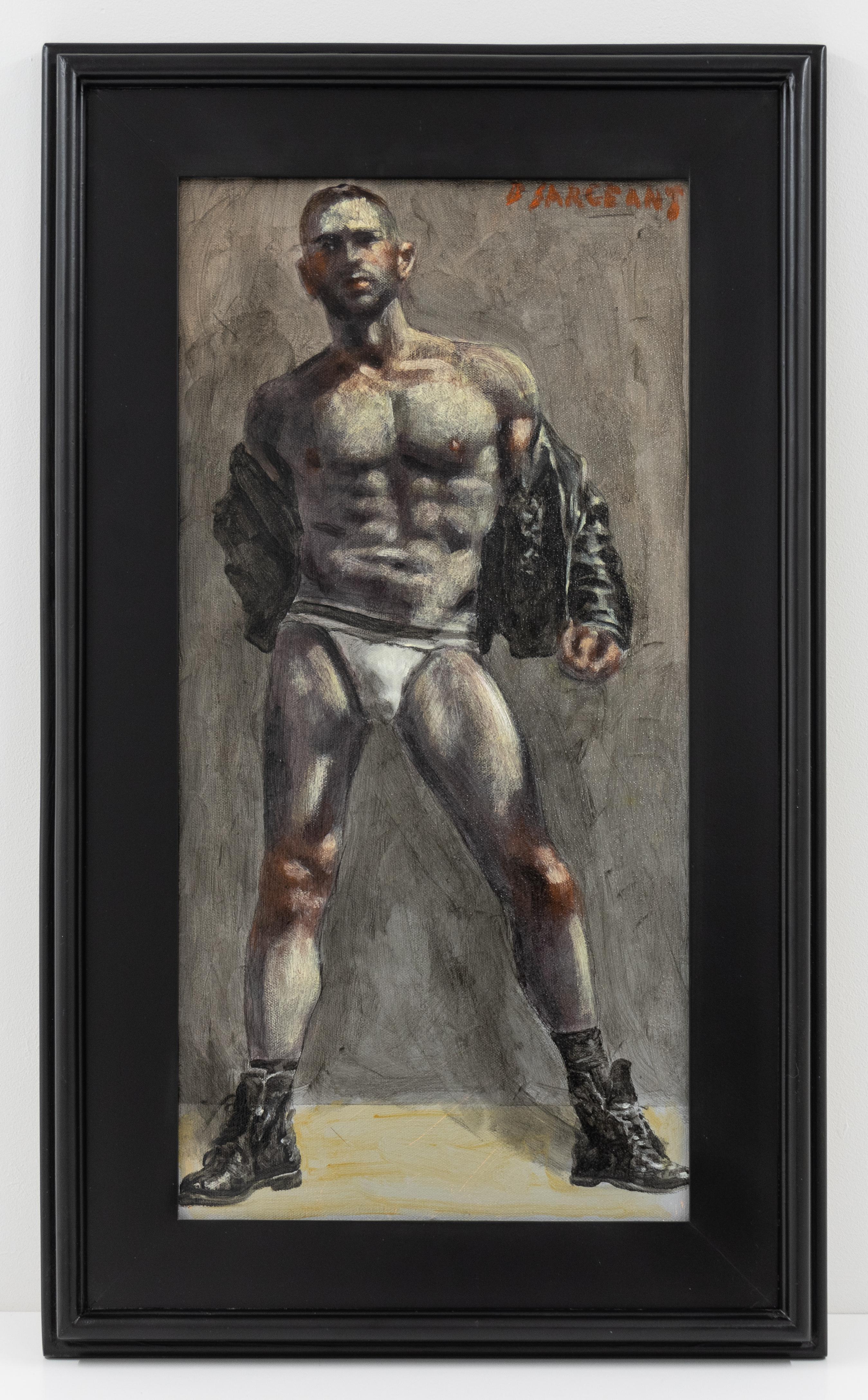 [Bruce Sargeant (1898-1938)] Uomo con giacca di pelle e sospensorio - Painting di Mark Beard