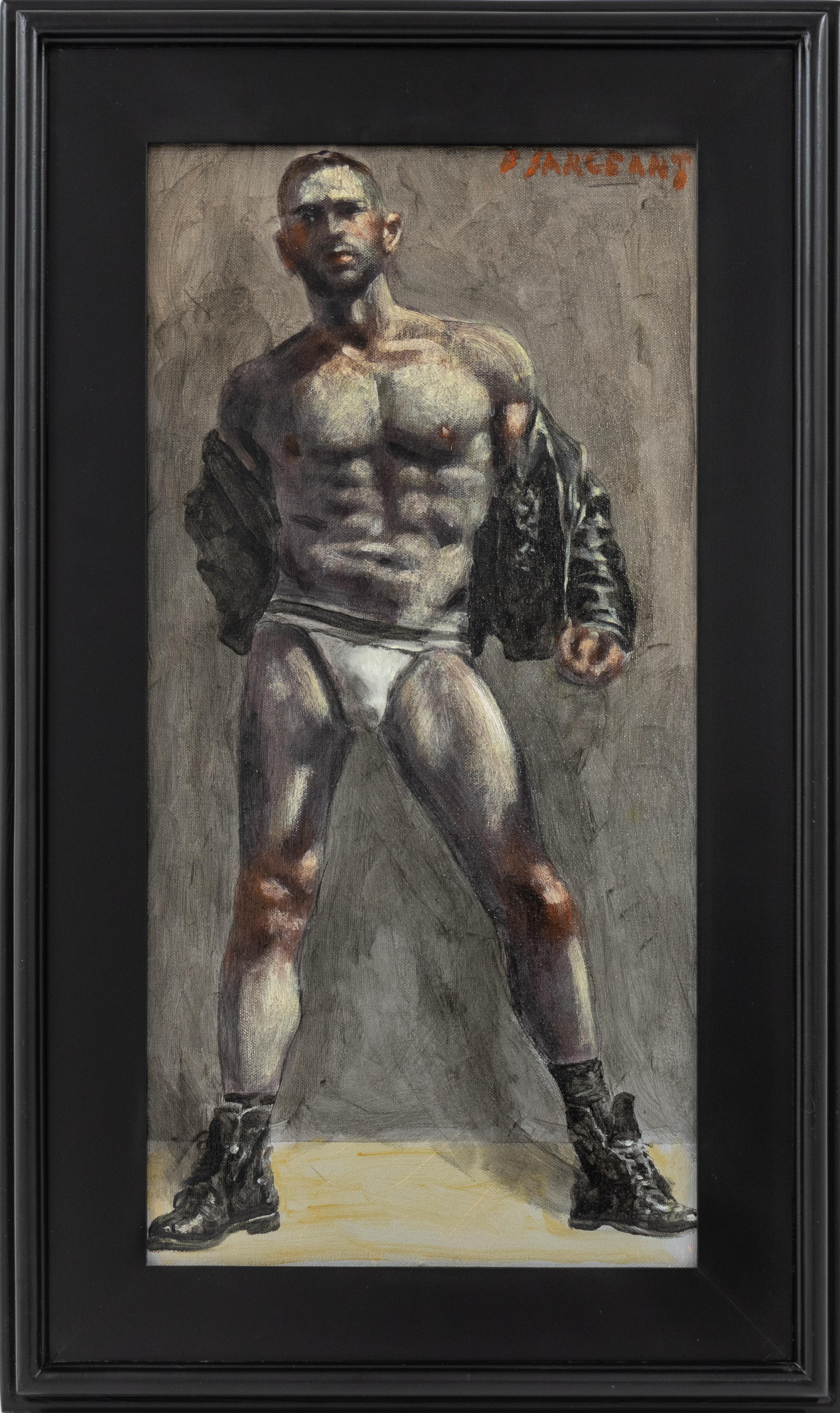 Nude Painting di Mark Beard - [Bruce Sargeant (1898-1938)] Uomo con giacca di pelle e sospensorio