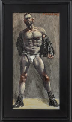 [Bruce Sargeant (1898-1938)] Man in Leather Jacket and Jockstrap
