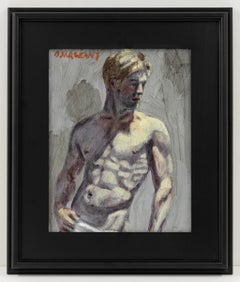 [Bruce Sargeant (1898-1938)] Uomo in asciugamano che guarda di lato