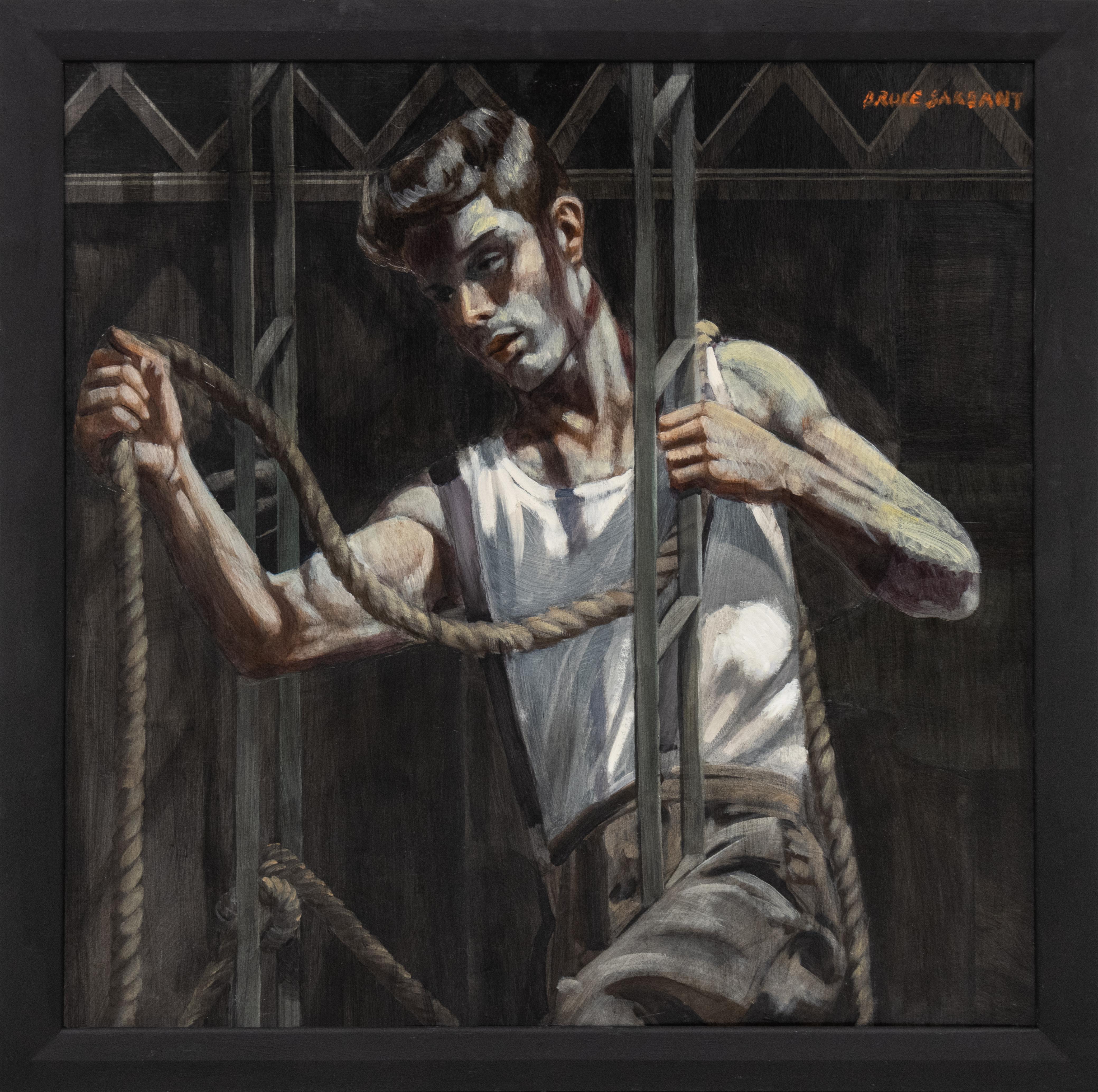 [Bruce Sargeant (1898-1938)] Man with Ladders and Ropes - Painting by Mark Beard