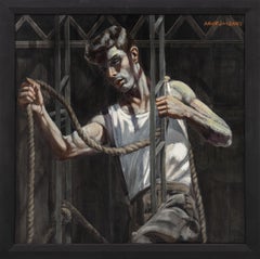 Vintage [Bruce Sargeant (1898-1938)] Man with Ladders and Ropes