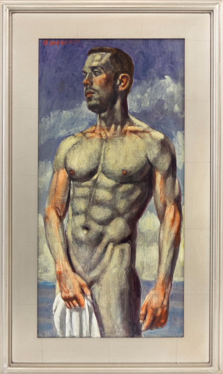 Mark Beard Portrait Painting - [Bruce Sargeant (1898-1938)] Man with Towel