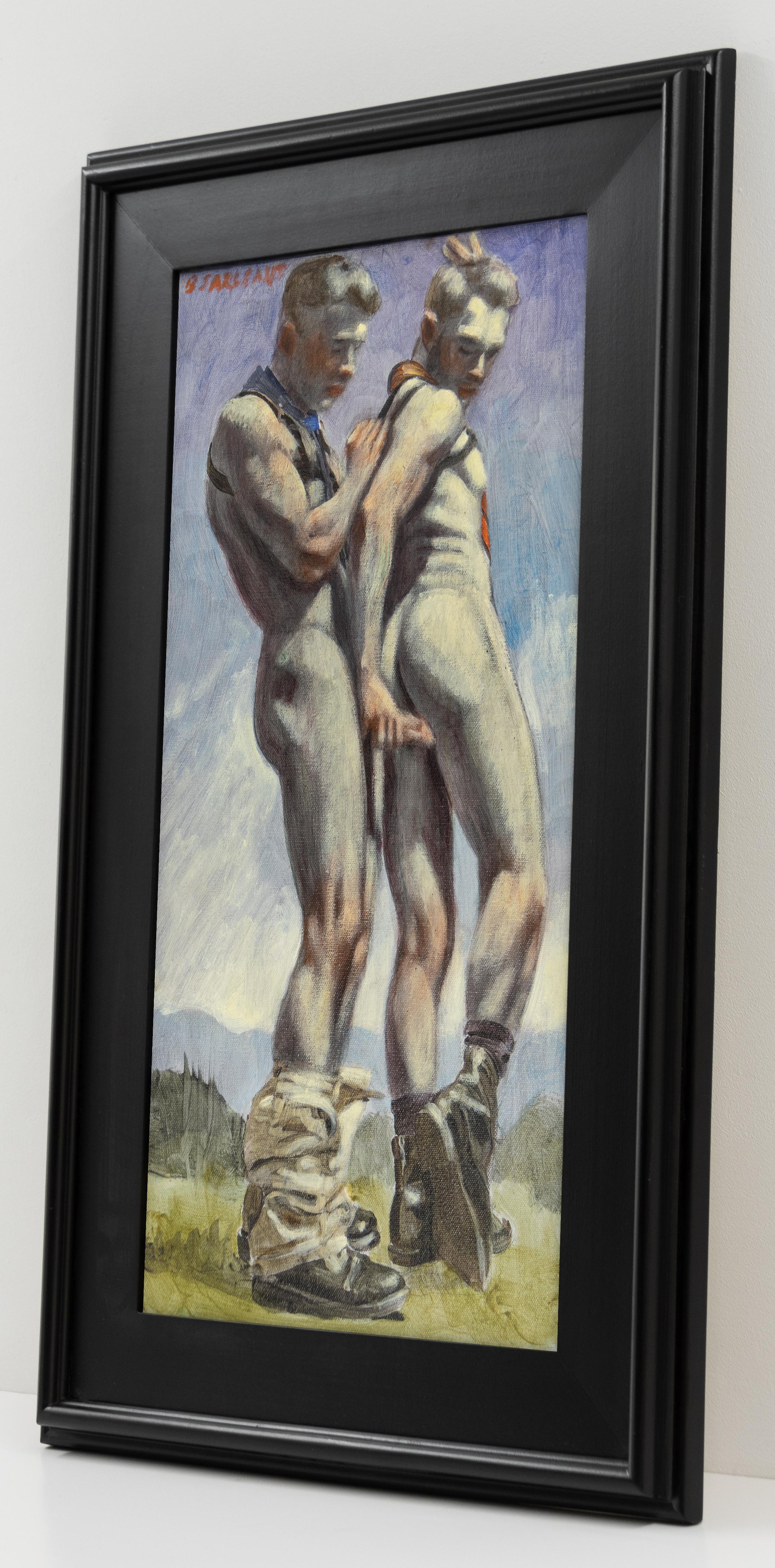 [Bruce Sargeant (1898-1938)] Ein Mann hinter einem anderen (Zeitgenössisch), Painting, von Mark Beard