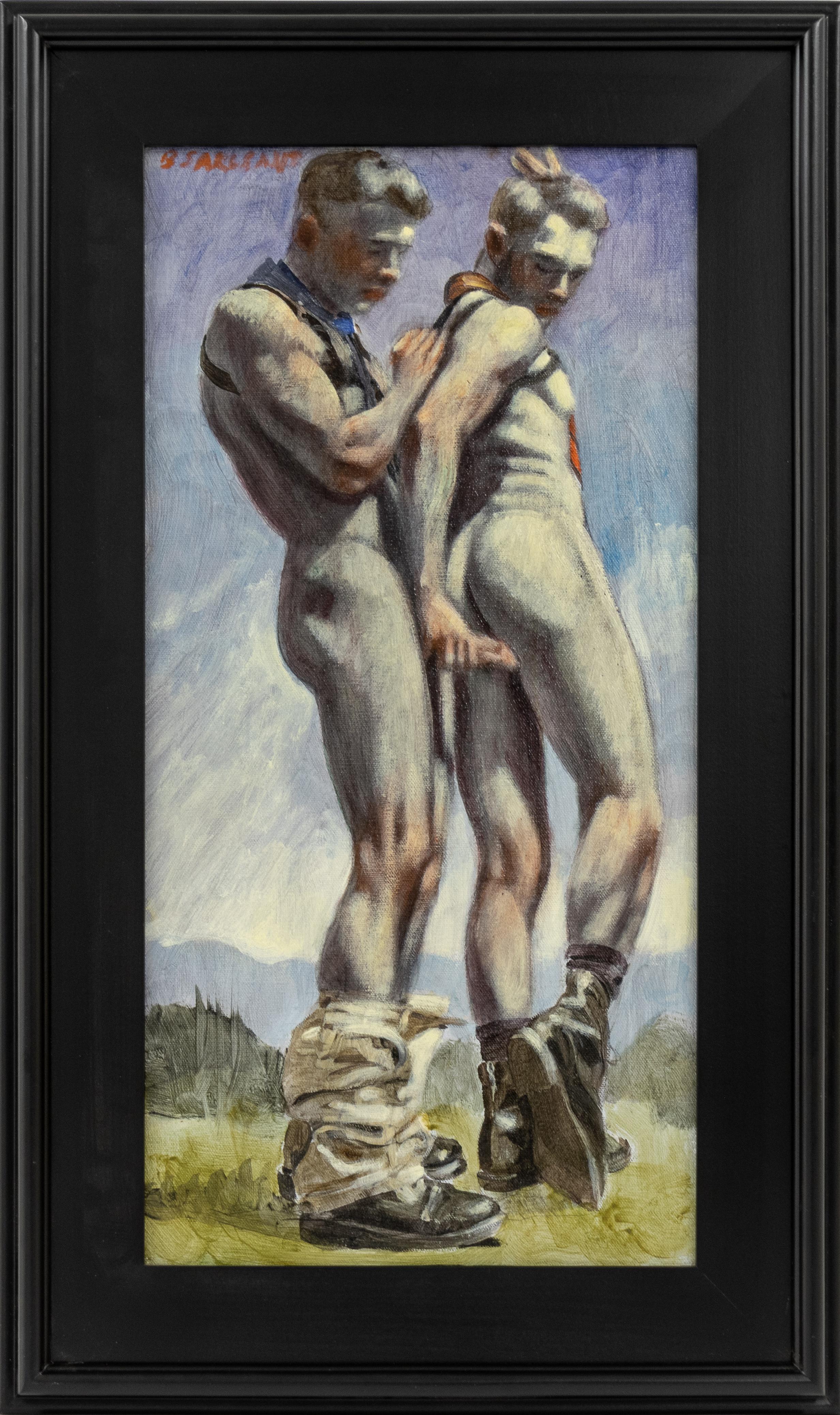 [Bruce Sargeant (1898-1938)] Ein Mann hinter einem anderen – Painting von Mark Beard
