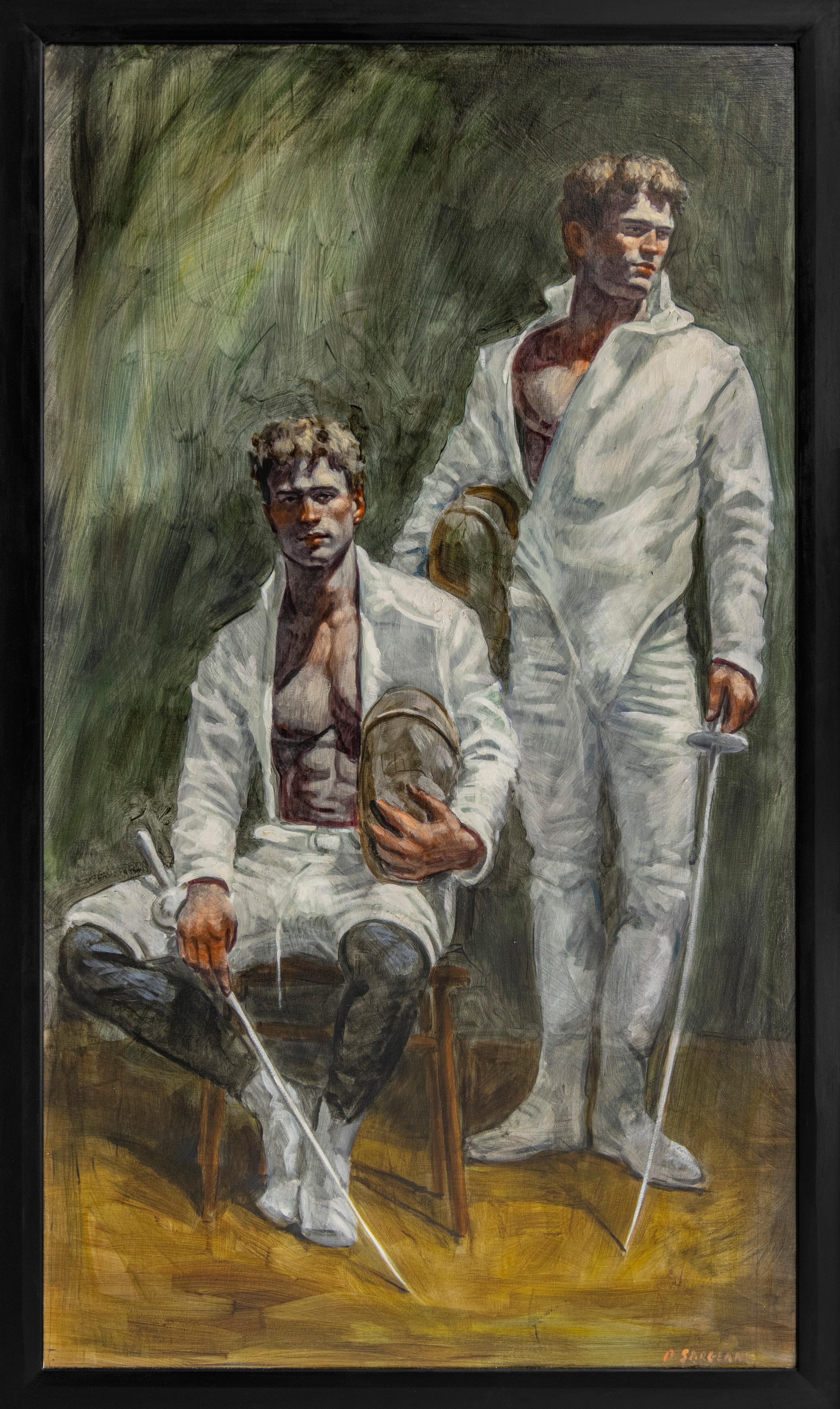 Portrait de deux fléchettes parBruce Sargeant (1898-1938) - Painting de Mark Beard