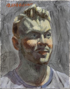 [Bruce Sargeant (1898-1938)] Portrait with Blue Shirt, Contemporary Painting