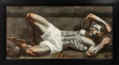 [Bruce Sargeant (1898-1938)] Reclining Male with Football Under Foot
