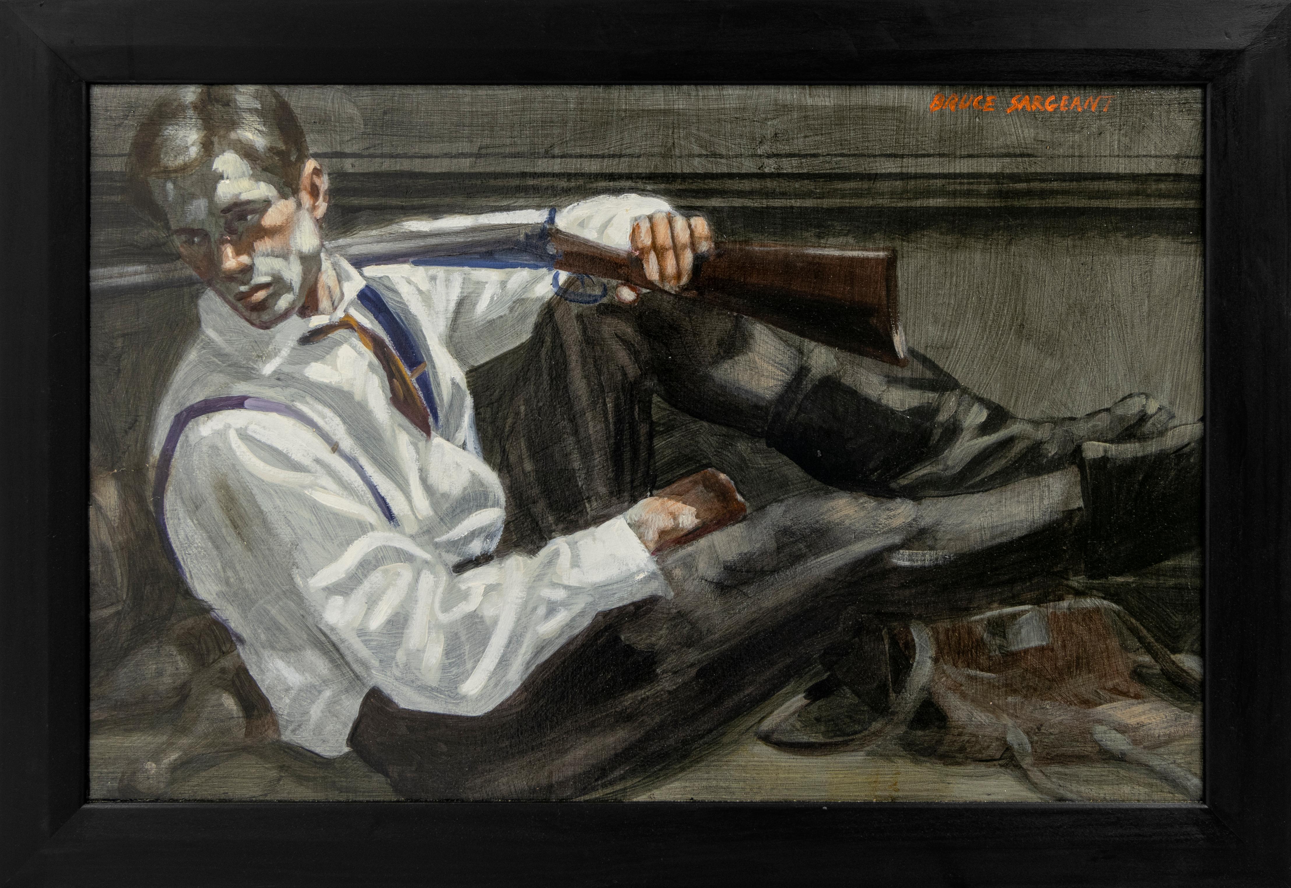 Mark Beard Figurative Painting - [Bruce Sargeant (1898-1938)] Reclining Man in a Tie