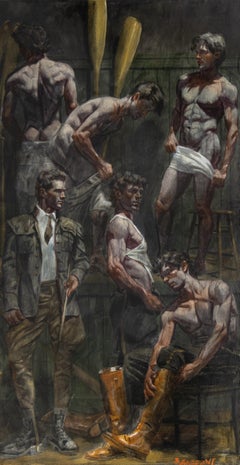 [Bruce Sargeant (1898-1938)] Six Rowers Changing Clothes