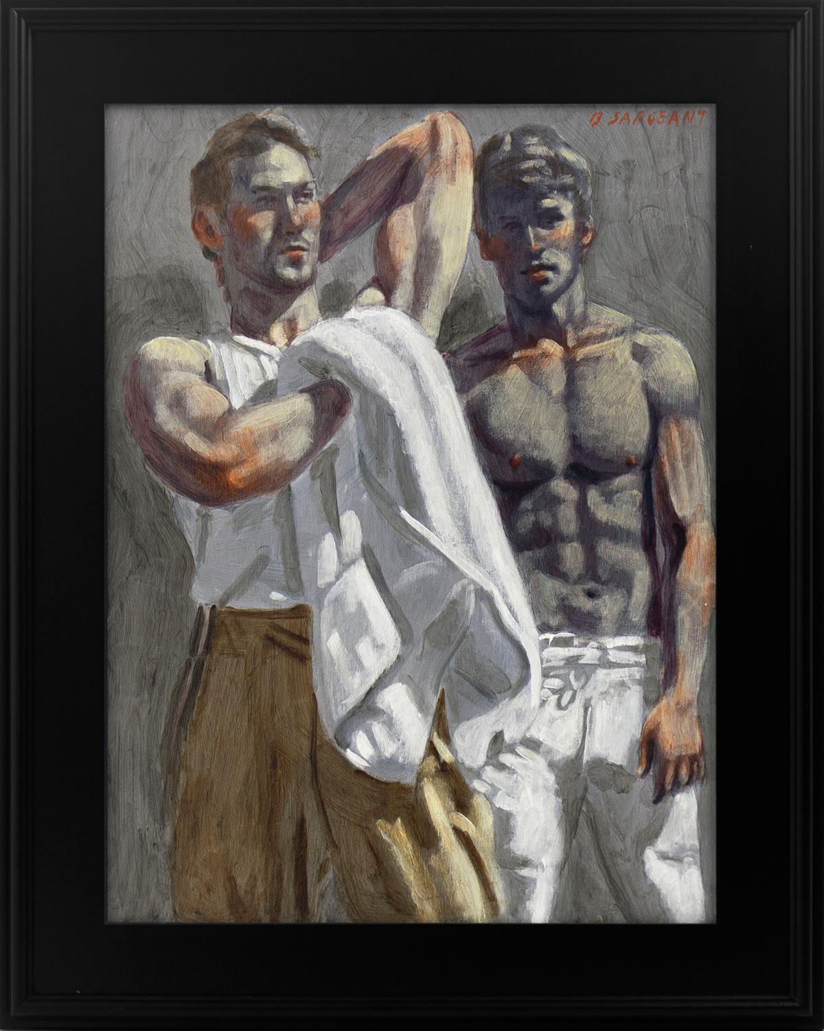 Mark Beard Portrait Painting - [Bruce Sargeant (1898-1938)] Study of Two Figures (One with White Towel and the 