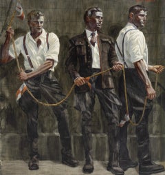 [Bruce Sargeant (1898-1938)] Three Men with Ropes and Flags