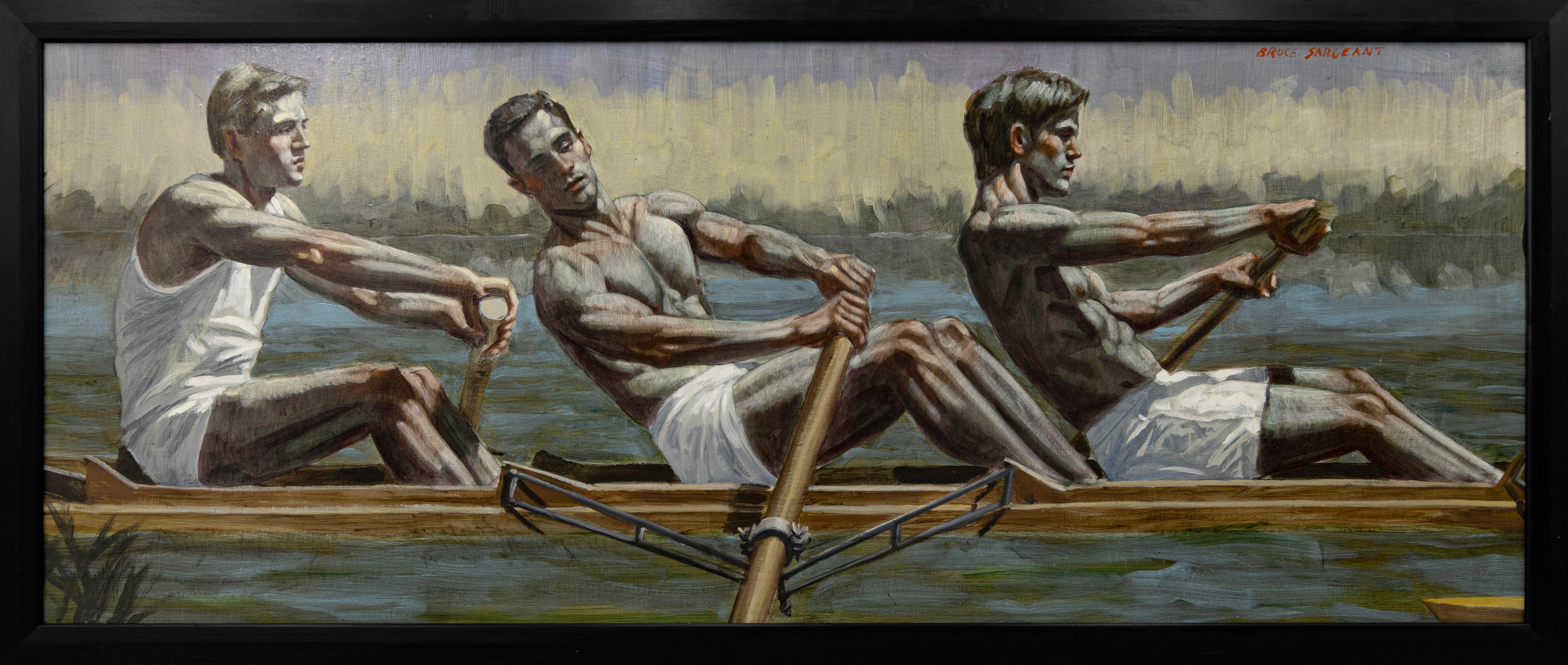 [Bruce Sargeant (1898-1938)] Three Rowers, Gliding Across the Water - Painting by Mark Beard