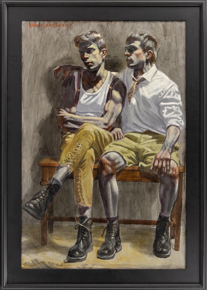Mark Beard Nude Painting - [Bruce Sargeant (1898-1938)] Two Boys on Bench