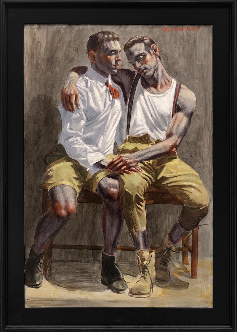 Mark Beard Figurative Painting - [Bruce Sargeant (1898-1938)] Two Friends Sitting Together