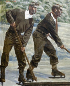 [Bruce Sargeant (1898-1938)] Two Hockey Players on the Ice